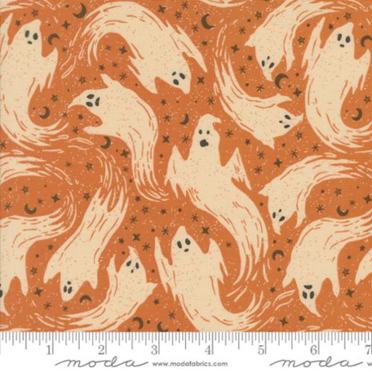 Fabric Moda Pumpkin Ghosts Home Sweet Haunt by the Quarter Yard 20914-14